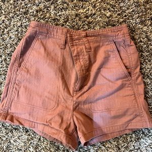 Madewell stretchy high waisted shorts.